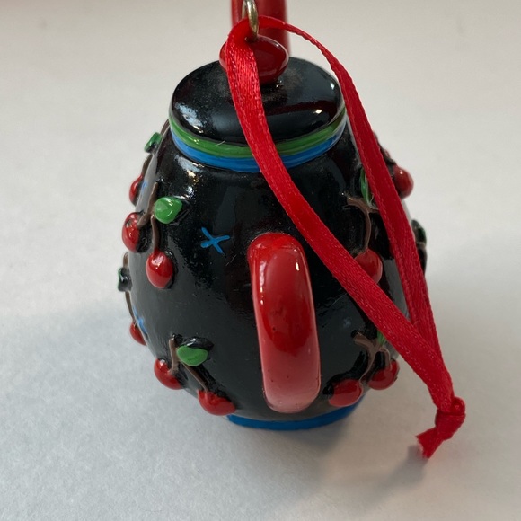 Mary Engelbreit Vintage Cherry Teapot Ornament - Picture 4 of 7